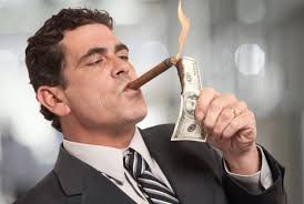 rich people anti-social lighting cigar $100 bill