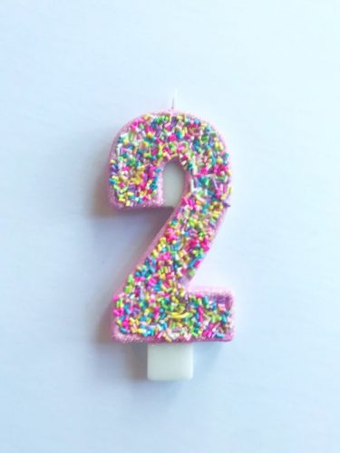 two years blogging birthday candle