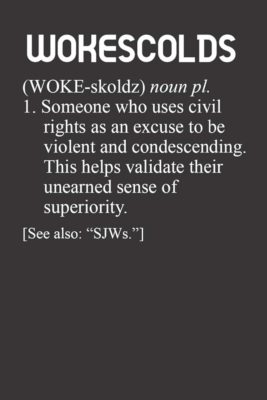Imagine depicts a definition for the term 'wokescolds.' Intended to represent Race2Dinner.