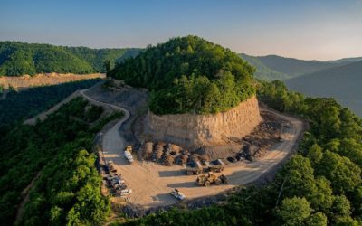 An image of strip mining near Cumberland Gap to represent a model of power and powerlessness.