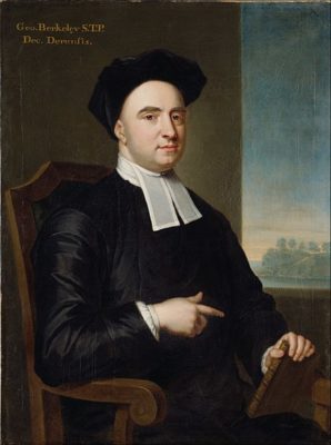 A portrait of philosopher George Berkeley, intended to represent the left's linguistic idealism.