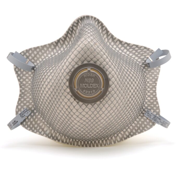 A photograph of an N99 respirator, used to represent Covid and masks in 2025.