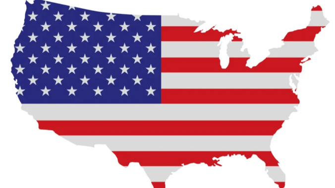A map of the United States with the flag super-imposed over the document, representing the notion of a 'tea party of the left.'